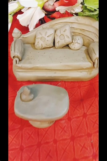 mini sofa and table set ✨ #shortvideo #creativeclayideas #handmade #viralvideo