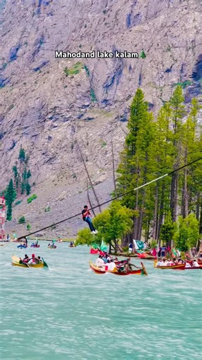 Enjoy 😊 zipline Mahodand lake⛵️kalam swat🌲🌲 #kalam #travel #mahodandlake #zipline #nature #viral