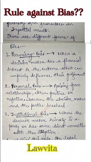Meaning of Rule against bias explained lecture with notes ￼Lawvita