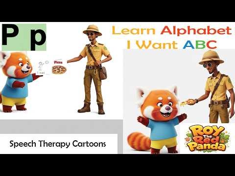 ABC Alphabet Song - I Want ABC |Roy The Red Panda | Speech Therapy Cartoons | Learn To Talk Cartoons