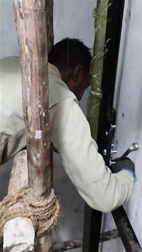 Elevator guide rail installation #trending #viral #youtubeshorts #liftmaintenance #liftinstallation