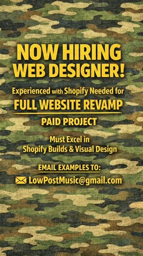 Rob Viktum on Instagram: "I’m looking for a web designer experienced with Shopify to do a full website revamp. This is a paid project. If you’re strong in both Shopify builds and visual design, email me examples of Shopify sites you’ve worked on. 📧 LowPostMusic@gmail.com"