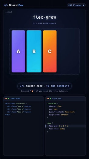 CSS Flexbox in 30 Seconds (grow, basis, justify, align) 🔥
