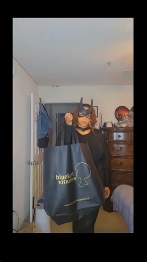 Thank you for the goodie bag @blackgirlvitamins Need a new brand ambassador? 👁👁 #model #SFTW #plusmodel #batgirl #cosplay #trickortreat #dccomics #blackgirl #greatness #beauty #beautiful #allblack #enough #fun #worthit #chosen #fyp #explore #blackgirlvitamins #dope #wcw #wcw😍 | Rae'sWorld Gray