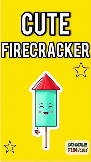 🧨 Cute Firecracker Drawing ✏️ | Easy Step by Step for Kids