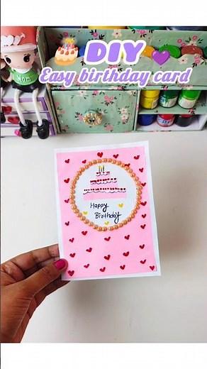DIY colour paper easy birthday card craft idea