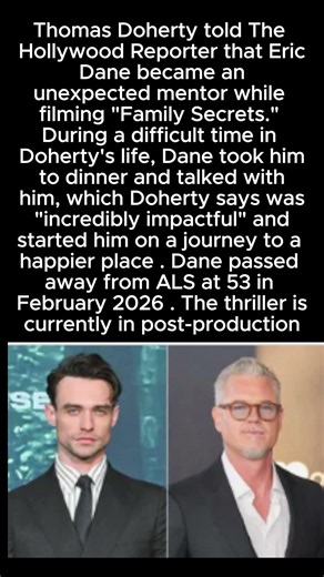 Thomas Doherty on Eric Dane's Final Role: 'He Started Me on a Journey to a Happier Place' 💔🎬 #shorts