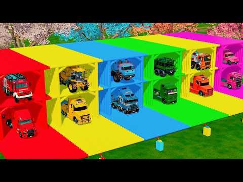 TRANSPORTING FIRE TRUCK, GARBAGE TRUCK & BIG TRUCKS by MAN TRANSPORTER! Farming Simulator 22