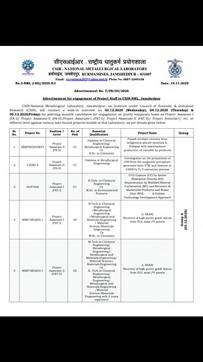 14K views · 59 reactions | CSIR NML Various Posts Recruitment 2025 | E-General Studies | Facebook