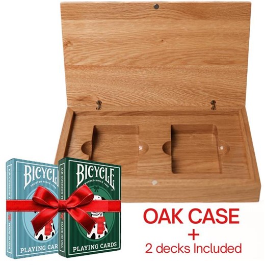 Oak Book-style Playing Card Case Set With 2 Bicycle Dalmatians Decks – Handmade Wooden Storage Gift - Etsy