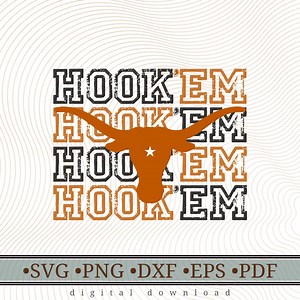 Hook'em Digital Design – Longhorn Silhouette for Texas Football Fans! Perfect for Apparel, Game Day Gear & More - Etsy