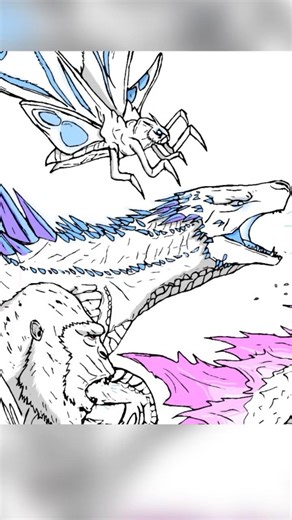 Drawing Shimo | Godzilla X Kong Supernova #drawing #art #drawinggodzilla #drawingmonsters