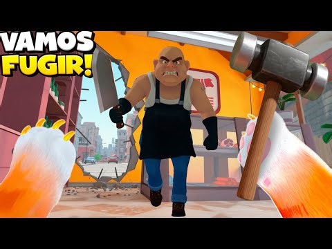 😹QUEBREI A PAREDE PARA FUGIR DO AÇOUGUE NO I AM CAT VR