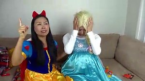Frozen Elsa eats Candy becomes FAT Elsa w/ Elsa baby, snow white, chocolate fountain, male