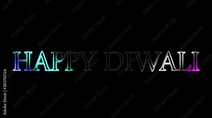 Diwali 3D text animations and 3D effects on words or letters along with Multicolor spreading and moving & illuminating light rays in different colors, 3D Text animation,Indian celebration