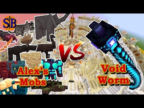 Void Worm vs Every Mobs in Alex's mobs at the same time! | Minecraft Mob Battle