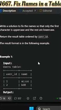 LeetCode 1667 Fix Names in a Table #DataAnlysis #LeetCode #SQL #Motivation