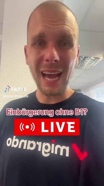 Kann ich ohne B1 eingebürgert werden? #migrandolive #ausländerbehörde #einbürgerung #deutscherpass #staatsbürgerschaft #nationalpass #expats #migrando #fabiangraske #rechtsanwaltgraske #bluecard #familienachzug #abschiebung #duldung #botschaft #ausländerbehördeberlin #ausländerbehördemünchen #ausländerbehördestuttgart #ausländerbehördehamburg #niederlassungserlaubnis #residencepermit #sprachzertifikat #b1 #einbürgerungsgesetz #tagesschau #residence