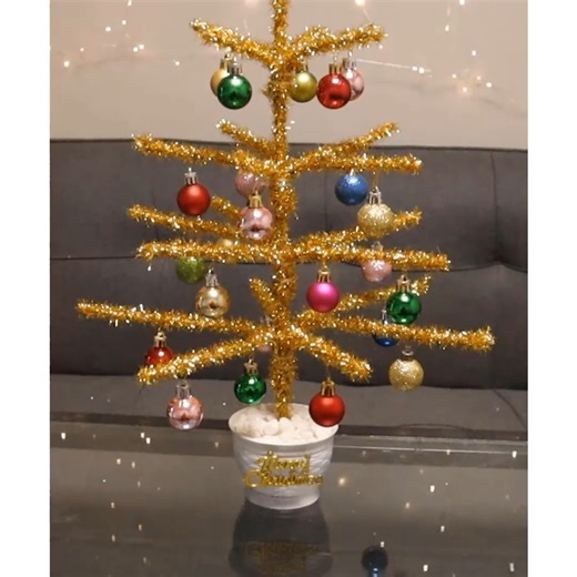 155K views · 1.8K reactions | DIY golden tinsel Christmas tree | Life and Fun Story | Facebook