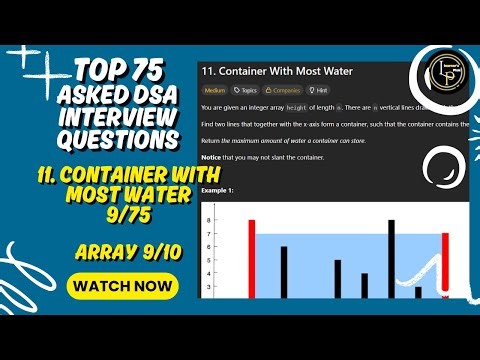 Container with Most Water Problem | Brute & Optimal Solution |Two Pointer Approach Leetcode11 |Array