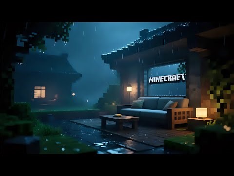 🌙 Minecraft Rainy Night Ambience ⛏️ | Relaxing Sleep & Chill Music | 1 Hour Loop 🎶