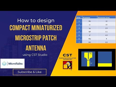 How to design compact miniaturized microstrip patch antenna using CST studio