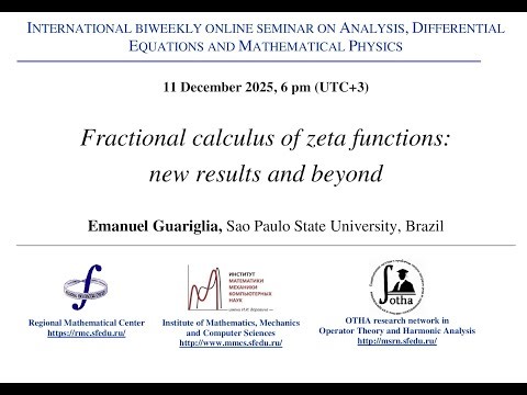 Seminar on Analysis, Differential Equations and Mathematical Physics - Emanuel Guariglia