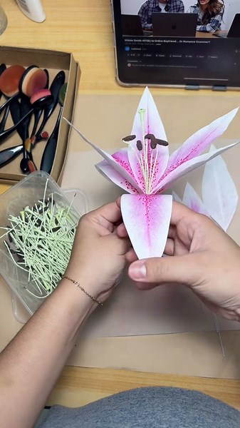 How to Assemble Paper Stargazer Lilies Step by Step
