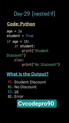 what is the output in python 👨‍💻||nasted if #python #programming #shorts #javascript #codingbat #vir