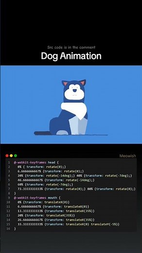 Cute animation #programming #coding #animation #dog #htmlcss #javascript #code