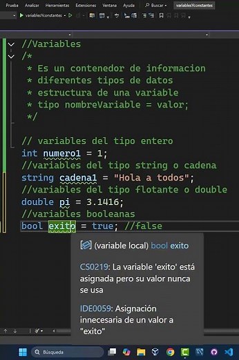 5 variables of type BOOL