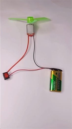 How to connect a DC motor with 9v battery & switch | very easy science project#shorts #short #diy