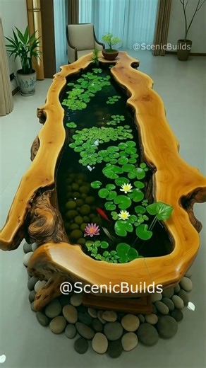 Amazing Koi Fish Pond Table from Old Wood | Old Wood Table