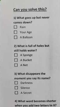 Can You Solve All 6 Riddles? #quiz #mindbendingquiz