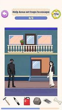 Tricky Story: Fun Brain Puzzles - Level 10 - Help Anna set traps to escape.