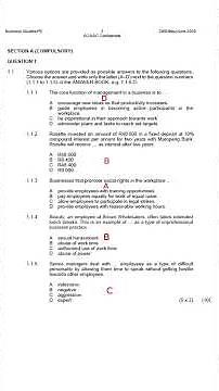 2025 memo Business Studies paper 2 Grade 12 June Exams memo get answered, grade 12 business studies