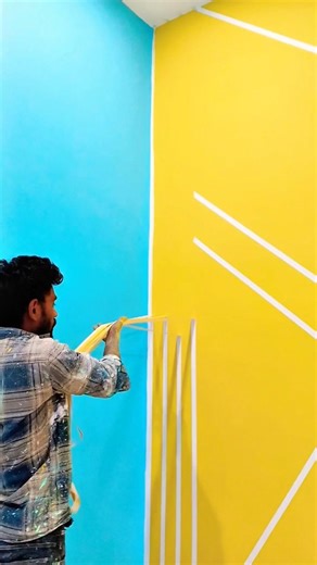 Masking tape wall design #shorts #viral #trending #shortsfeed #youtubeshorts