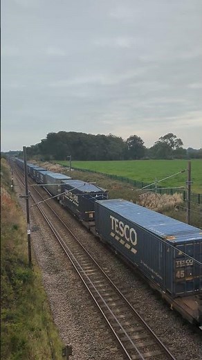 88 002 leads the north bound Tesco Intermodal full speed (75 mph)under Badger Bridge
