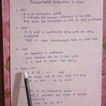 Processor control instructions in 8086