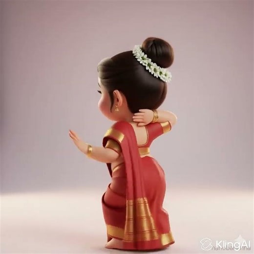 ute Indian Baby Girl AI Animation in Traditional Saree – Pixar Style Short