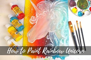 Rainbow Unicorn Acrylic Painting: Smooth Blends & Vibrant Layering