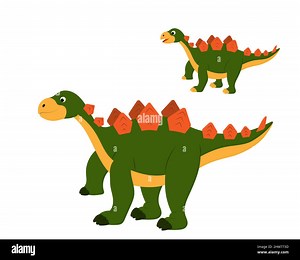 a set of cute cartoon dinosaurs with spikes on the back, a baby and an adult dinosaur. vector isolated on a white background Stock Vector Image & Art - Alamy