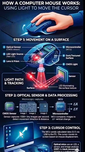 How Does a Computer Mouse Work / Inside a Computer Mouse /Move the Cursor with a Mouse