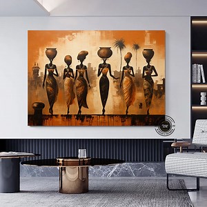 Abstract African Women Canvas Print: Vintage Ethnic Wall Art - Etsy