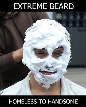 BEFORE and AFTER Homeless Man's AMAZING Beardcut Makeover!