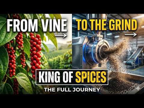 How Black Pepper is Actually Made: From Tropical Vines to Your Table (Full Process)