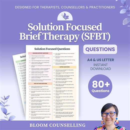 Solution Focused Questions | SFBT Cheat Sheet Reference Guide | Solution Focused Brief Therapy Toolkit Therapist Counsellors | PDF Download - Etsy Canada