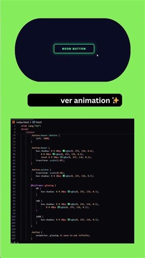 Glowing Hover Button CSS Tutorial #shorts #coding