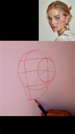 How I draw ANY portrait using loomis #portraitdrawing #pencilportrait #loomismethod