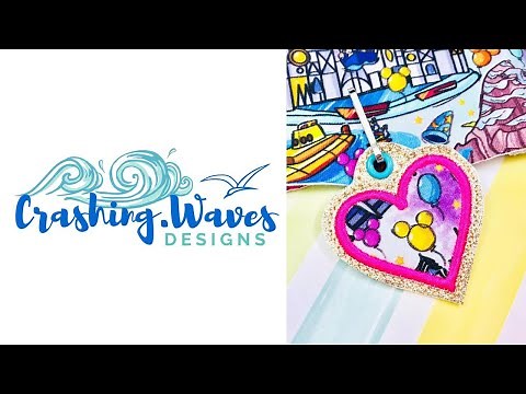 Heart Appliqué Zipper Pull Tutorial | In the hoop | Crashing Waves Embroidery Designs